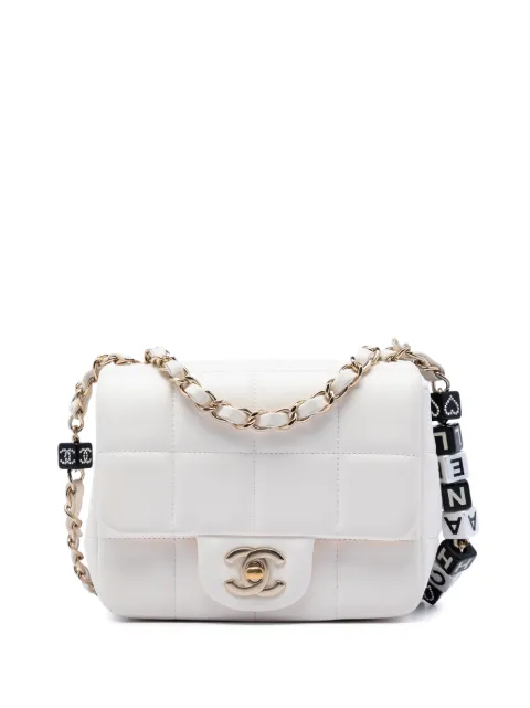 CHANEL Pre-Owned 2021-2026 Mini Quilted Lambskin Resin Crystal Square Monacoco Flap crossbody bag White PFMSP9O68B0OK9O9