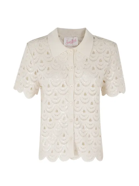 MC2 Saint Barth Monet crochet-effect shirt Neutrals MOE0001