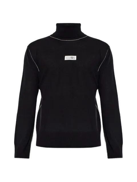 MM6 Maison Margiela logo-patch sweater Black SH0HA0009M13037