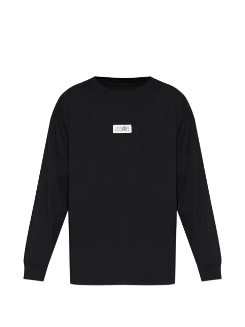 MM6 Maison Margiela logo-patch long-sleeve T-shirt Black SH0NH0028M20258