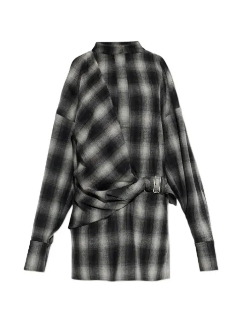 IRO Narissa check cold-shoulder mini dress Black WP33NARISSA0