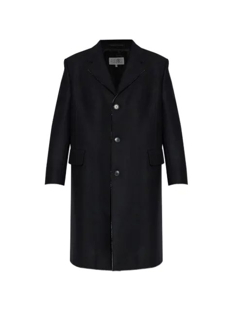 MM6 Maison Margiela single-stitch single-breasted coat Black SH0AA0027S52207