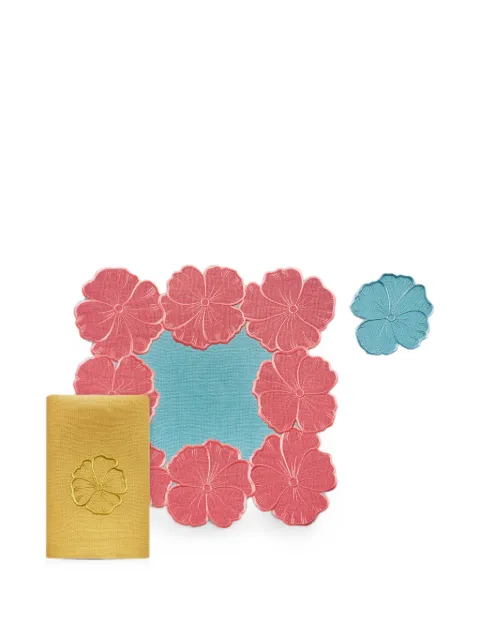 DYVOSHYV Dance of Flower embroidered table-linen set (set of seven) Pink 4820285150049