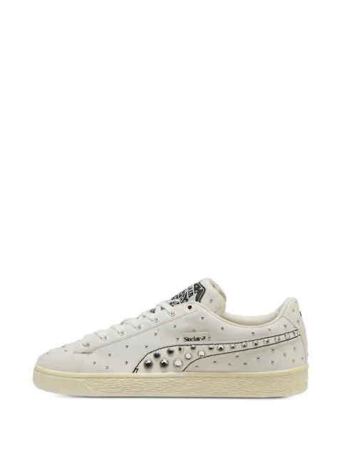 PUMA x SINCLAIR Suede Worn stud-embellished sneakers Neutrals 408750
