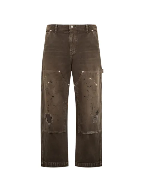 Enfants Riches Déprimés paint-splatter distressed jeans Brown 050453