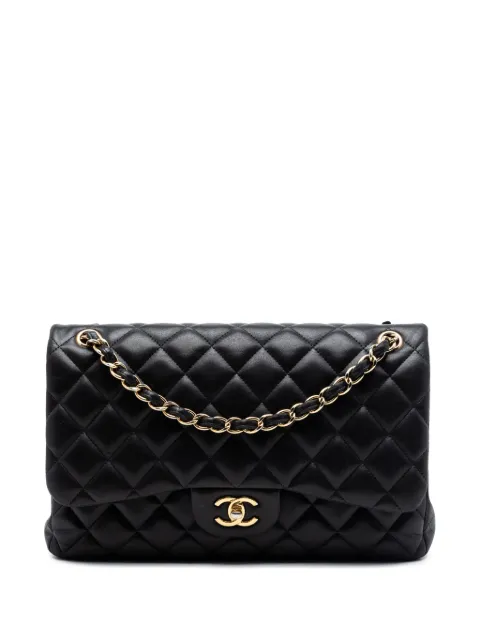 CHANEL Pre-Owned 2012-2013 Jumbo Classic Lambskin Double Flap shoulder bag Black GZPQCDI57Z4537AC