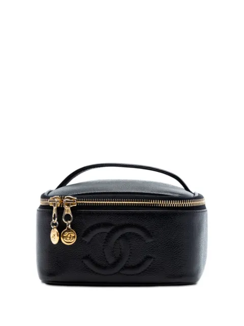 CHANEL Pre-Owned 1996-1997 CC Caviar Case vanity bag Black 7WOPV7822D4PPFTI