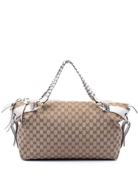 Gucci Pre-Owned 2016-2026 Medium GG Canvas Bamboo Bar tote bag Neutrals 6Z7KPMCNXNLY6KJM
