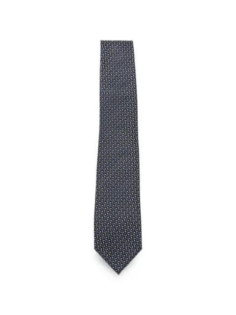 TOM FORD geometric-pattern silk tie Blue STE001S0357
