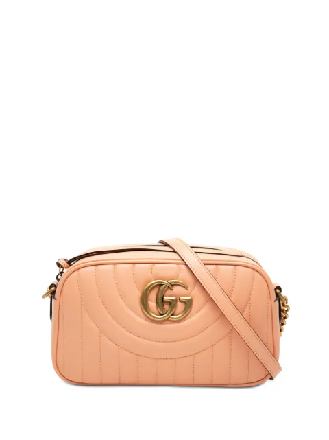 Gucci Pre-Owned 2016-2026 Small GG Marmont Matelasse Calfskin Vertical Ring crossbody bag Orange S450NKIU9TVVROA8