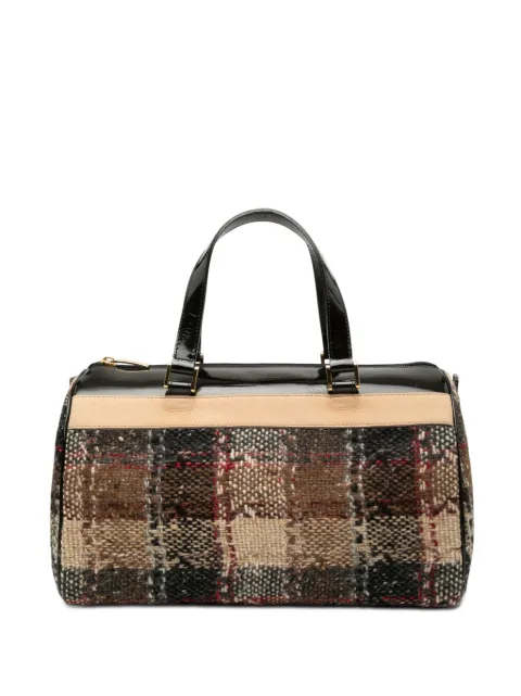 Burberry Pre-Owned 2000-2017 Plaid Wool boston bag Brown 0N2MKLPEHSHGAX45