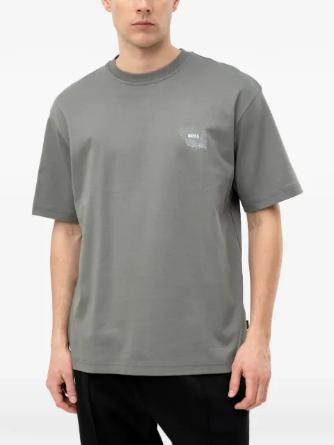 BOSS graphic-print logo-print T-shirt Grey 50556032