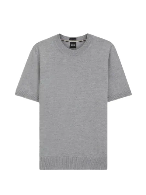 BOSS short-sleeve knitted sweater Grey 50560476