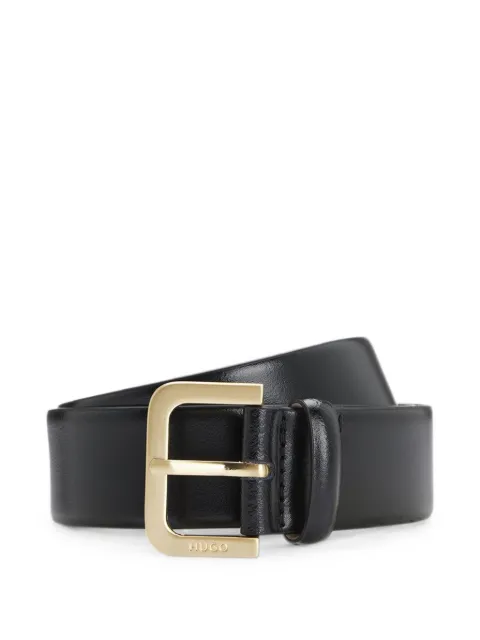 HUGO logo-engraved buckle belt Black 50541177