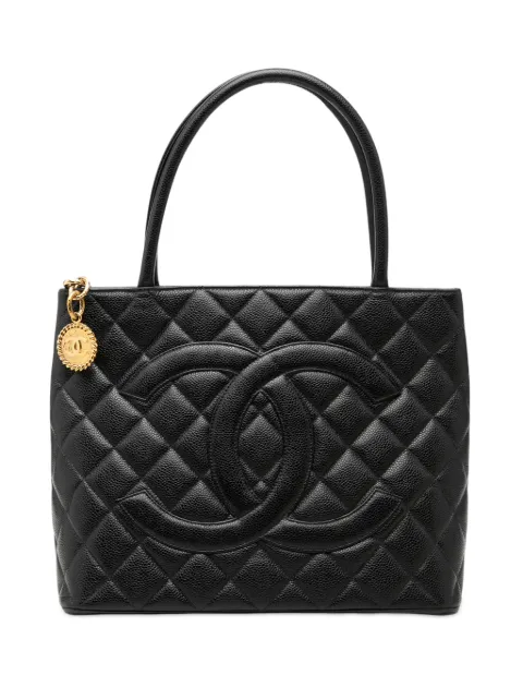 CHANEL Pre-Owned 1997-1999 Caviar Medallion tote bag Black WF1OWA37GSUA6VSR