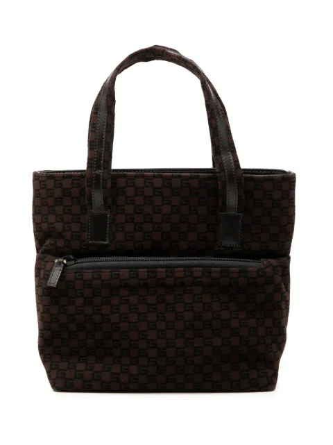 Gucci Pre-Owned 1990-2000 Jacquard Square G tote bag Brown VQOTQU5AFXA1W17D