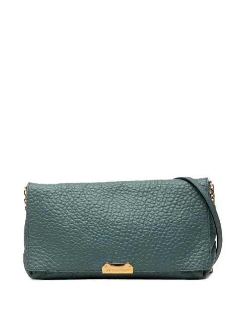 Burberry Pre-Owned 2000-2017 Medium Grained Calfskin Mildenhall crossbody bag Blue VHTQUU15898NNJ66