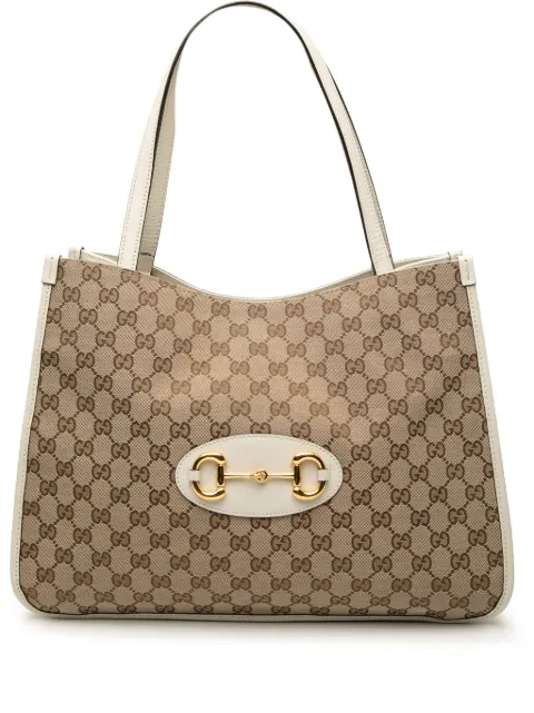 Gucci Pre-Owned 2000-2015 Medium GG Canvas Horsebit 1955 tote bag Neutrals JVREB5G72P6QJZT1