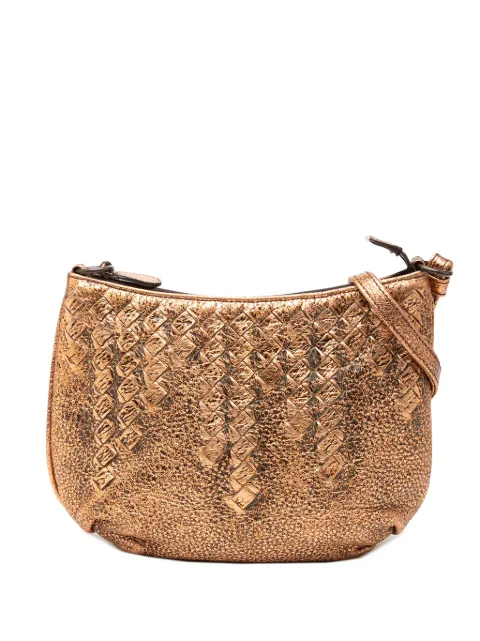 Bottega Veneta Pre-Owned 2008 Intrecciato Trimmed Metallic Leather crossbody bag Gold ETVSGB3Y5COYBTP1
