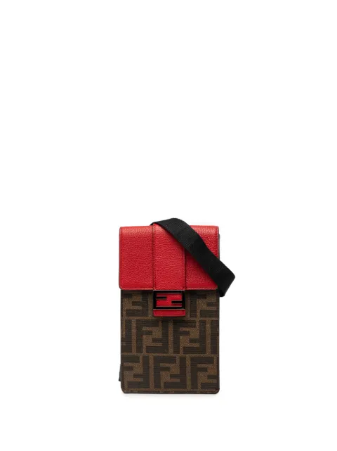 Fendi Pre-Owned 2010-2026 Zucca Coated Canvas Phone Holder crossbody bag Brown 9ZIC5IXSNHYDPDVM