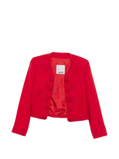 Moschino Pre-Owned 2000s embroidered button-up jacket Red MO350BTK