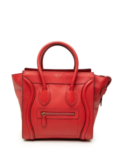 Celine Pre-Owned 2013 Micro Calfskin Luggage tote bag Red 3661OGCM27WHL39L