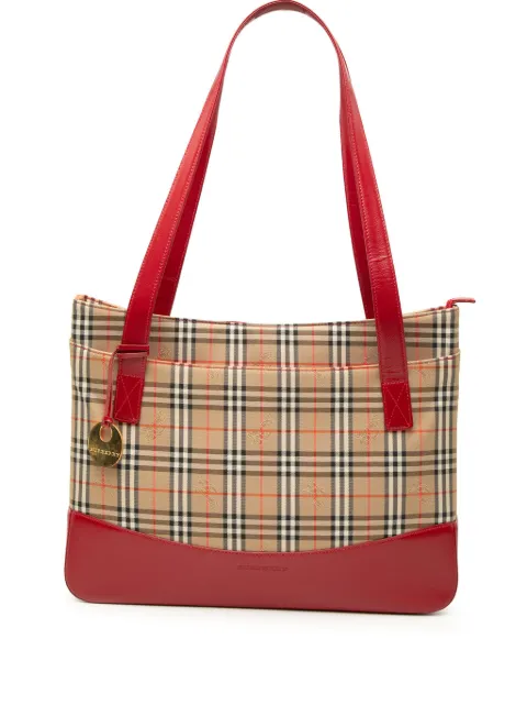 Burberry Pre-Owned 2000-2017 Haymarket Check Canvas tote bag Red 1VUXADRS5ZJL42LC