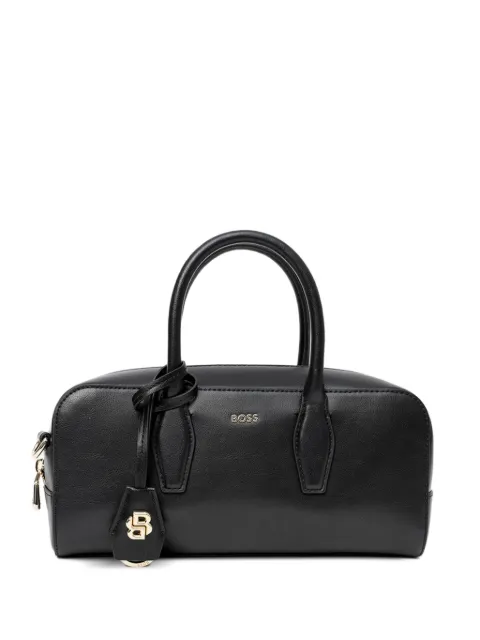 BOSS logo-plaque leather tote bag Black 50557995