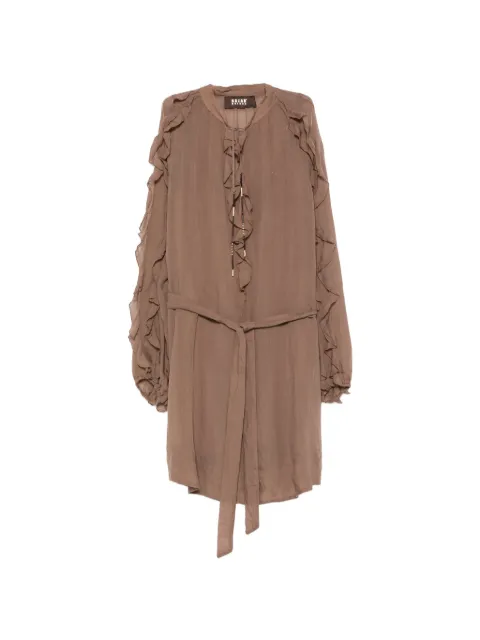 Bazar Deluxe ruffled belted dress Brown S12001200