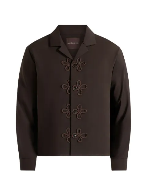 Manière De Voir valen in brown applique detail long sleeve shirt Brown MAN3531