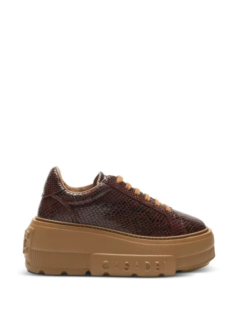 Casadei snake-effect platform sneakers Brown 2X894U0701BASIL