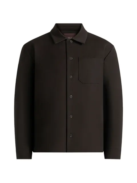 Manière De Voir Valentin dark brown classic tailored long sleeve shirt Brown MAN3404