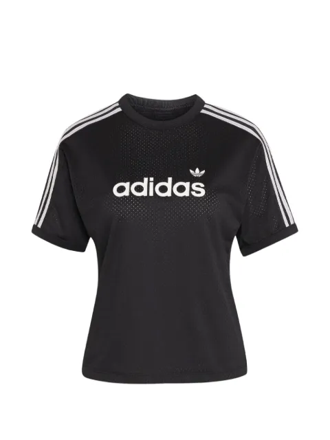 adidas logo-print mesh T-shirt Black KS6793
