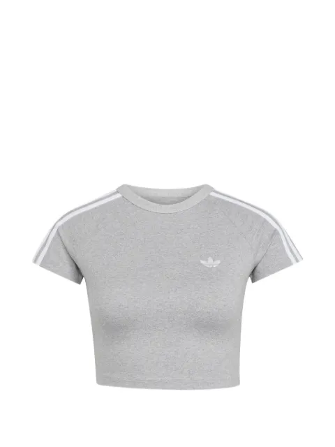 adidas logo-embroidered striped T-shirt Grey KS4705