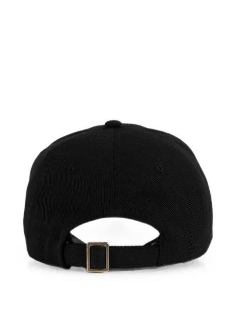 Manière De Voir floral-Eiffel suede-contrast cap - black Black ACC1410