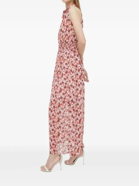 Morgan abstract-print smocked-waist maxi dress Red RELLA