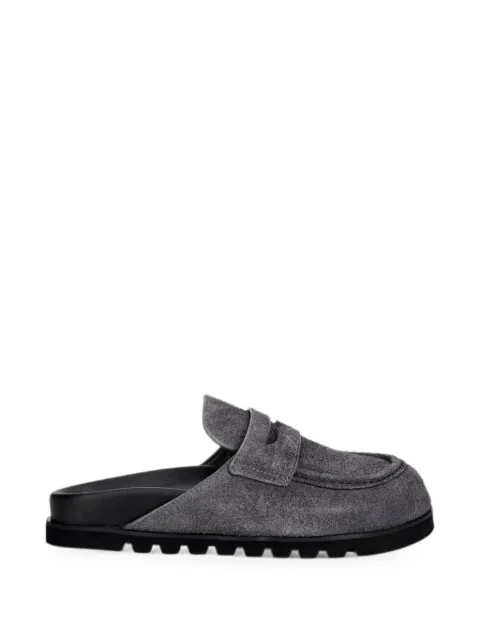 NAKED WOLFE Cord suede penny-slot mules Grey CORDDARK