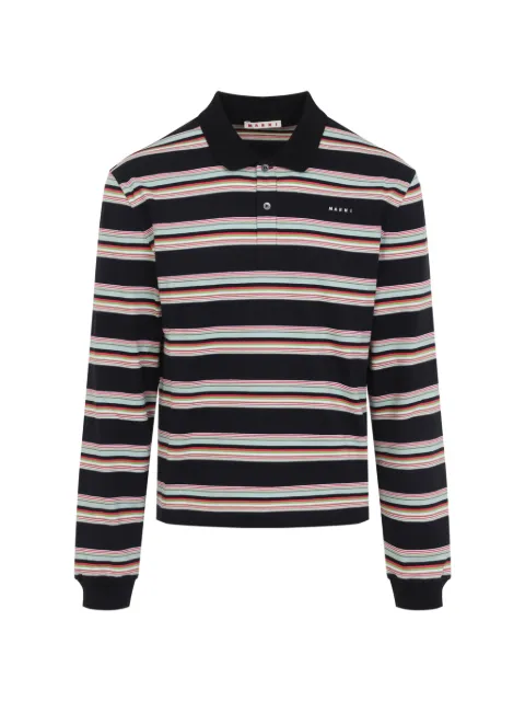 Marni striped long-sleeve polo shirt Black POJY0003LSUTC682