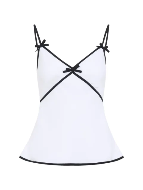 Moschino bow-detail spaghetti-strap top White 262E08025533