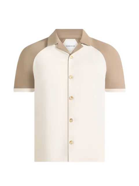 Manière De Voir Salim contrast raglan shirt Neutrals MAN3591