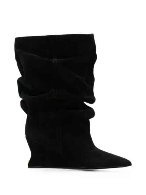 Balmain slouchy wedge boots Black HN1TA181LCTA