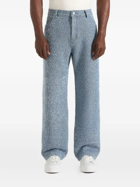 Manière De Voir Arnault in blue boucle denim relaxed-fit jeans Blue MAN35581