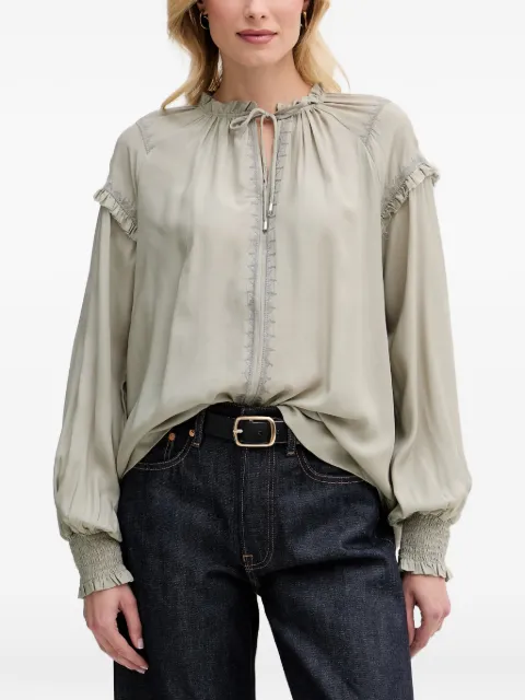 Mos Mosh MMMArb Sansa Emb ruffled embroidered blouse Green 168140