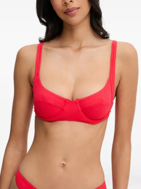 Melissa Odabash ribbed underwired bikini top Red MONOTOTOP