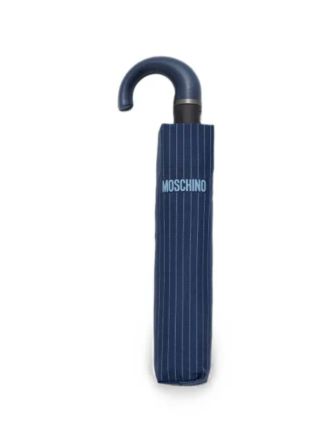 Moschino pinstripe-print logo-print umbrella Blue 8509