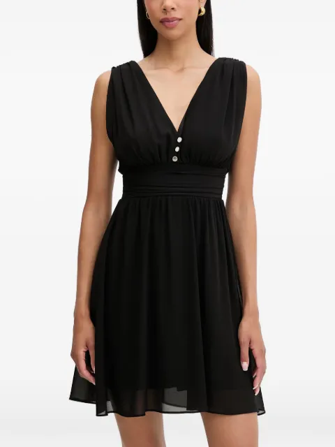 Morgan button-detail ruched mini dress Black 251RIA