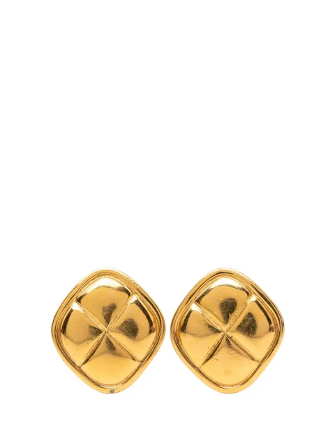 CHANEL Pre-Owned 1970-1980 Quilted Gold Plated Rhombus Clip On Earrings costume earrings Gold FJ1VE3VTLLDEFK4Q