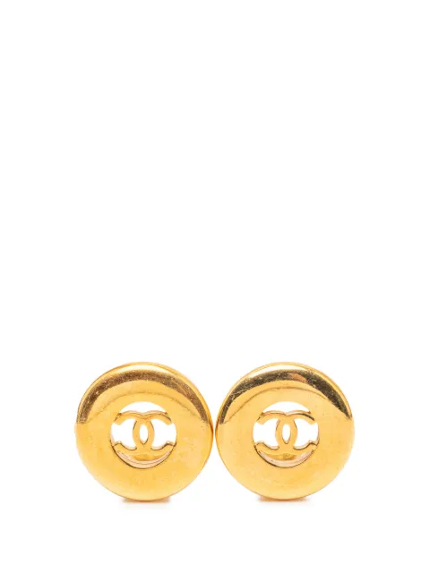 CHANEL Pre-Owned 1997 CC Gold Plated Round Clip On Earrings costume earrings Gold C0A4WD56A8O7XXMY