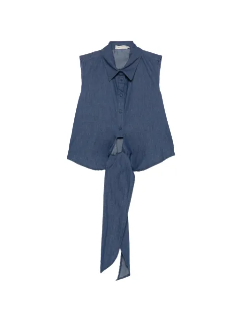 MOUTAKI tie-waist sleeveless shirt Blue 260920