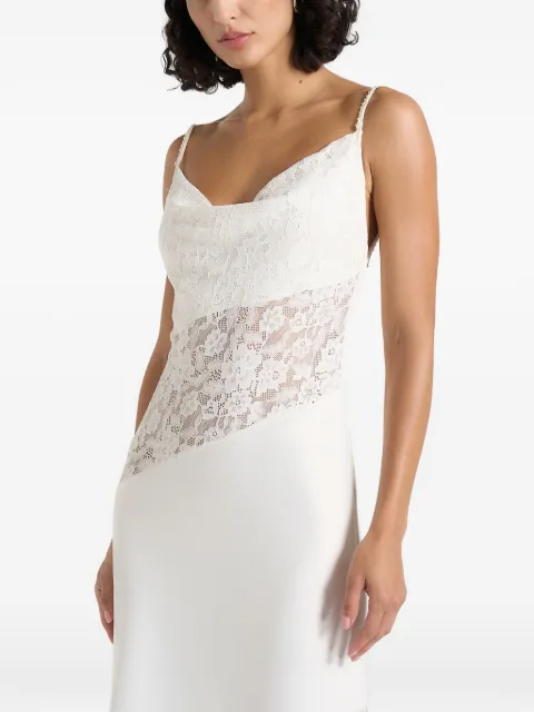 Manière De Voir Naya in white asymmetric lace maxi dress White WMN4541